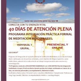 40 días de atención plena.- Programa Integración Práctica Formal Meditación Mindfulness